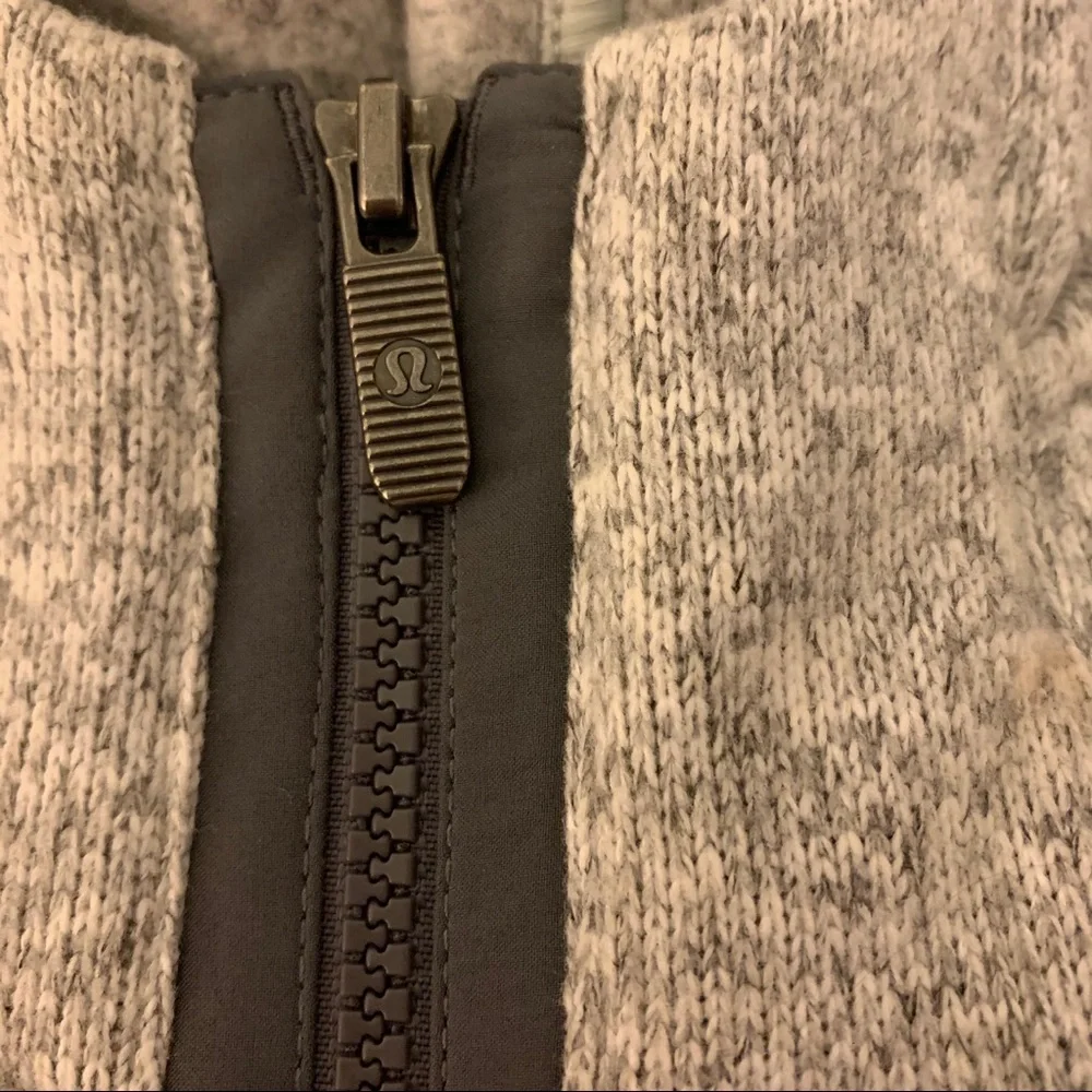 lululemon athletica Heather Gray Hooded Quarter-Zip Pullover
